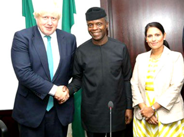 Image result for boris johnson visits osinbajo