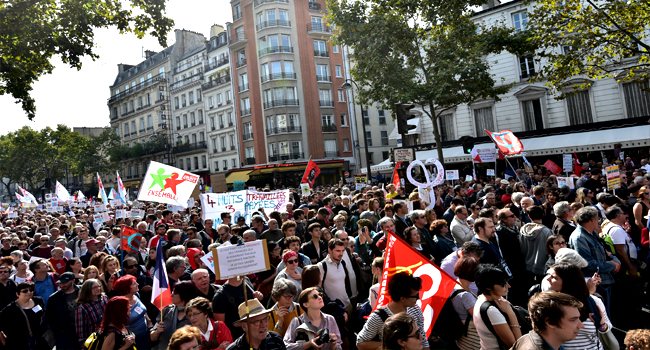 French Left Stages Street Showdown Over Macron Reforms – Channels ...