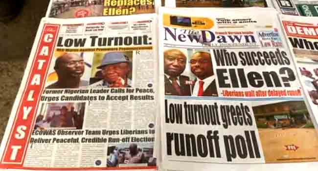 Liberian Newspapers Report Low Turnout At Run Off Presidential Poll   Liberia Newspaper 