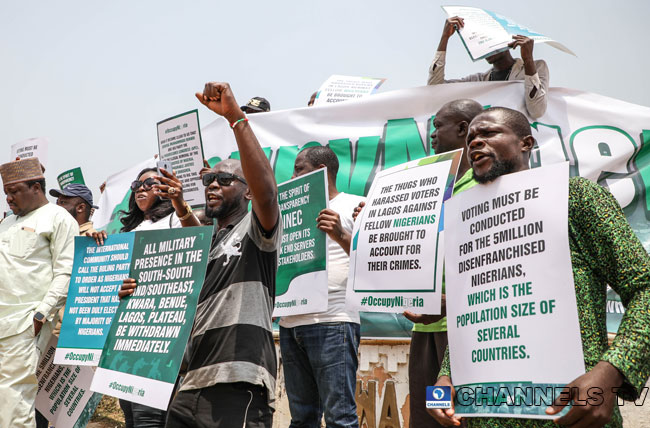 Occupy Nigeria Members Protest Against 'electoral Anomalies' • Channels 