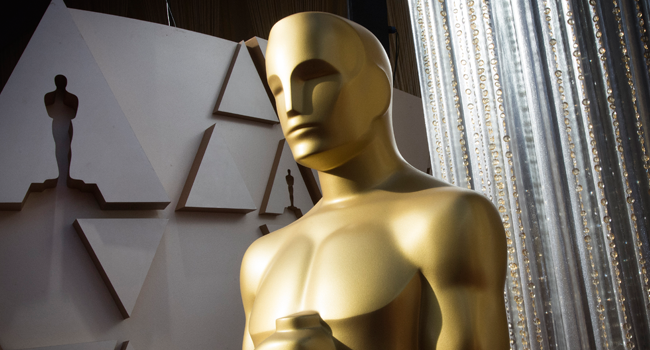 In this file photo taken on February 08, 2020 an Oscars statue is displayed on the red carpet area on the eve of the 92nd Oscars ceremony at the Dolby Theatre in Hollywood, California. Mark RALSTON / AFP