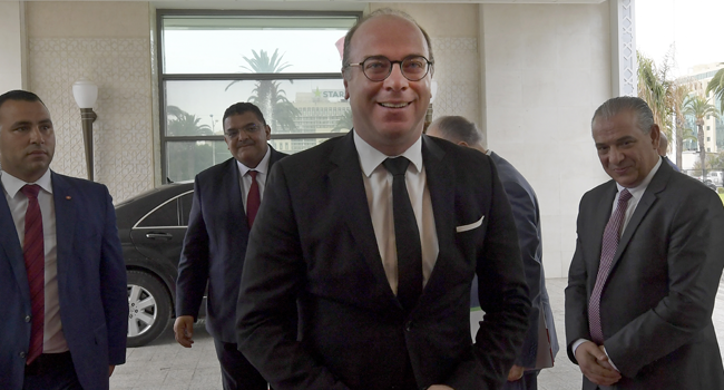 Fakhfakh arrives to preside over the national conference "to establish decentralisation and local power" on July 15, 2020 in Tunis. FETHI BELAID / AFP