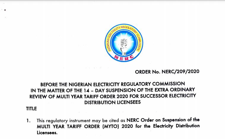 NERC Orders DISCOs To Suspend New Electricity Tariff For 2 Weeks ...