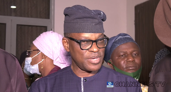 Candidate of the PDP for the 2020 Ondo Governorship election, Eyitayo Jegede, spoke to reporters on September 5, 2020.