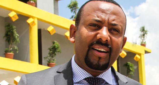 In this file photo taken on March 28, 2018 Abiy Ahmed, Chairman of Oromo Peoples' Democratic Organization (OPDO) looks on in Addis Ababa. Samuel Gebru / AFP