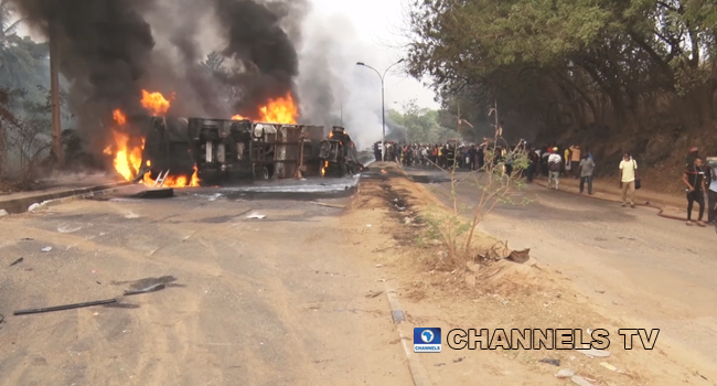 A fuel tanker exploded in Abeokuta on January 19, 2020.
