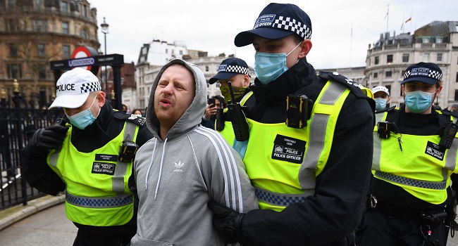 UK Police Arrest 33 At Anti-Lockdown Protests • Channels Television