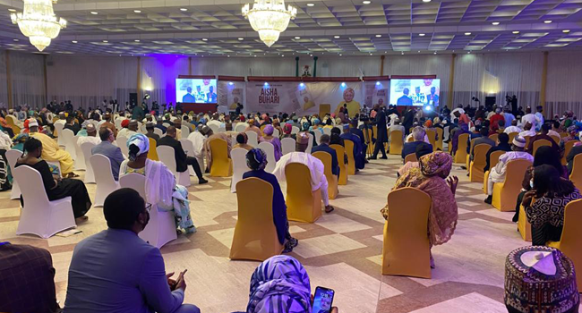 A cross-section of the audience at the book launch of a book about First Lady, Aisha Buhari on April 8, 2021.