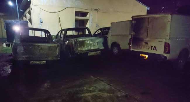 Six Vehicles Razed As Hoodlums Attack INEC Enugu Office Channels 