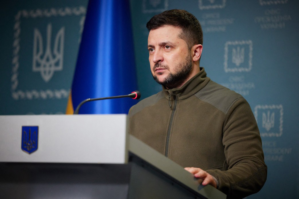 In English-language plea, Zelensky urges protests around the world against  Russia