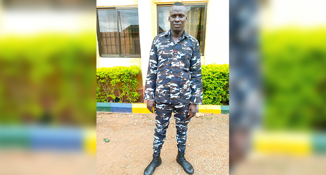 This photograph, released by the police on May 7, 2022, shows Corporal Matthew Isaac who was arrested for discrediting the image of the Nigerian police.