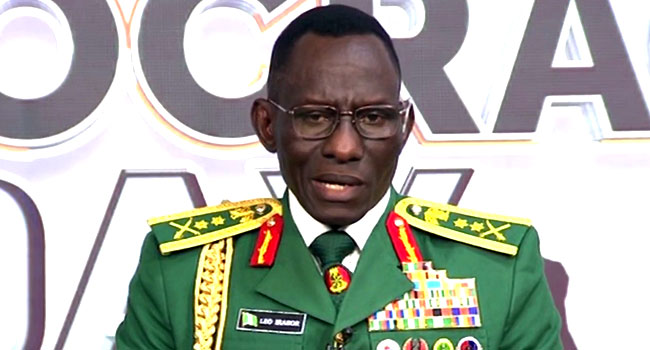 General Lucky Irabor appeared on a Channels Television program on June 12, 2022.