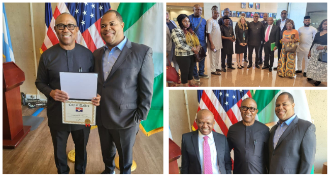 PHOTOS: Peter Obi Conferred With Honorary Citizenship Of Dallas – Channels  Television