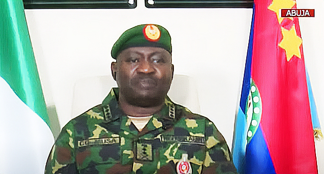 The Chief of Defence Staff General Christopher Musa on Channels Television’s Sunrise Daily on Tuesday, December 19, 2023.