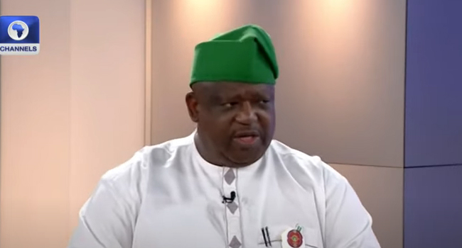 Governor Caleb Mutfwang of Plateau State on Channels Television's Politics Today on Friday, January 12, 2024.