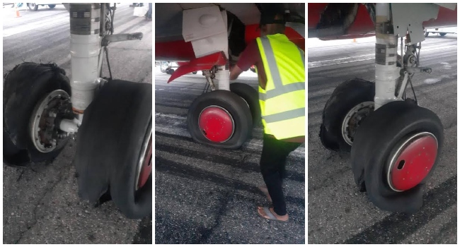 Max Air Aircraft Tyres Burst While Attempting To Take Off From Adamawa • Channels Television